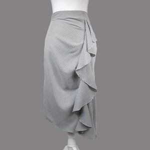 Topshop Ruffle Front Striped Skirt